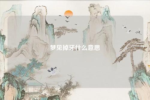 掉牙什么意思
