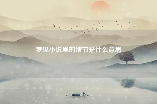 小说里的情节是什么意思