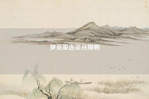 警告处分规则