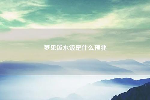 泼水饭是什么预兆