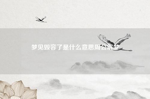 毁容了是什么意思周公解梦